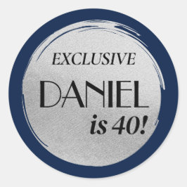 Adesivo Redondo Cobrir Azul Silver da Revista de Aniversário Moder