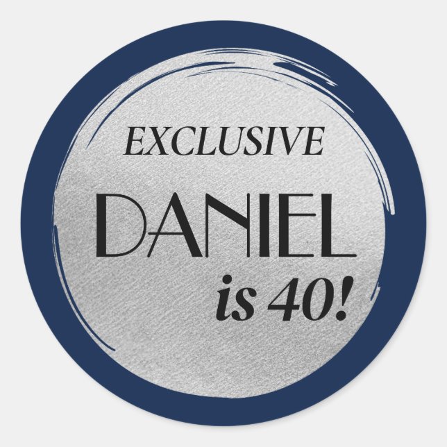 Adesivo Redondo Cobrir Azul Silver da Revista de Aniversário Moder (Frente)