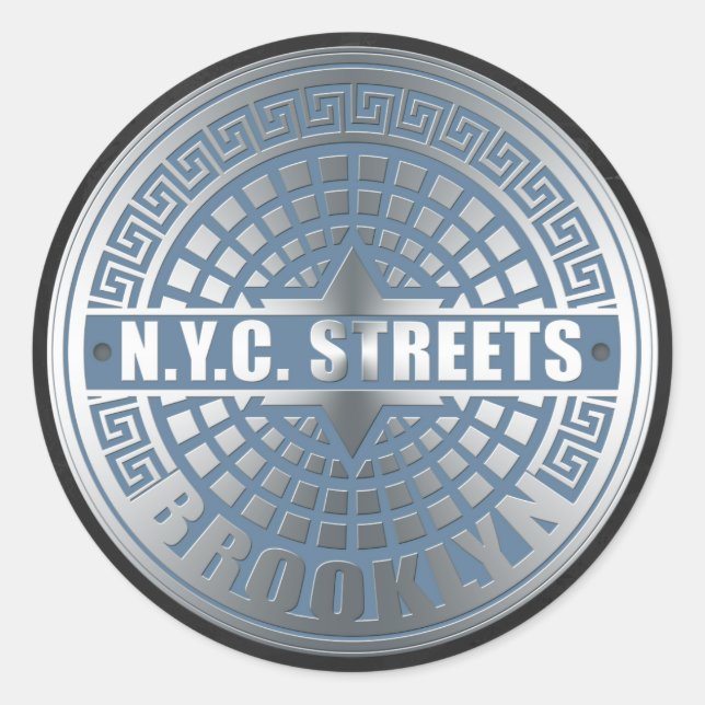Adesivo Redondo Cobrir Brooklyn Blue (Frente)