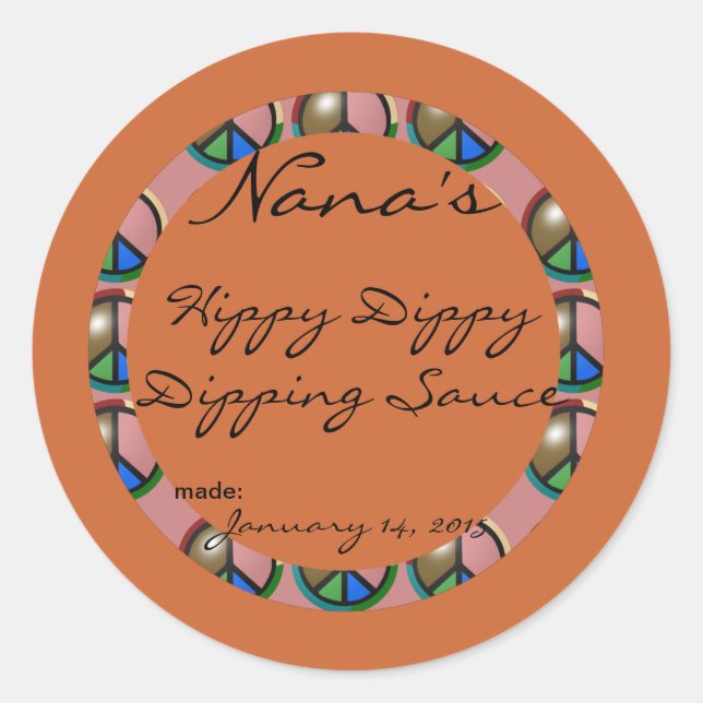 Adesivo Redondo Cobrir da tampa do Peace Canning - dimensionado pa (Frente)