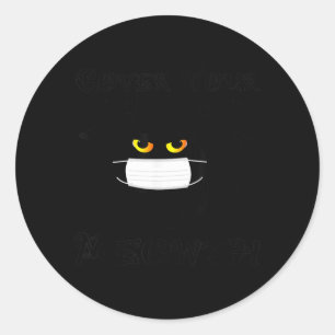 Adesivo Redondo Cobrir Meowth Halloween Divertido Máscara de Gato