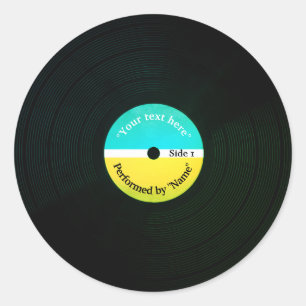 Adesivo Redondo Cobrir musical engraçado da placa do registro de