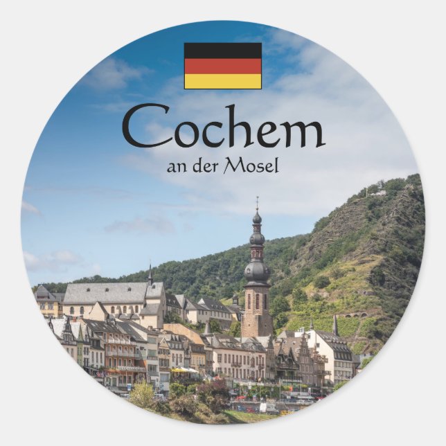 Adesivo Redondo Cochem Alemanha Souvenir (Frente)
