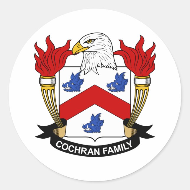 Adesivo Redondo Cochran Family Crest (Frente)