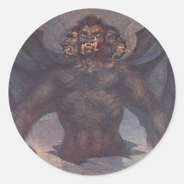 Adesivo Redondo Cócito - 9º Círculo do Inferno Dante (Frente)