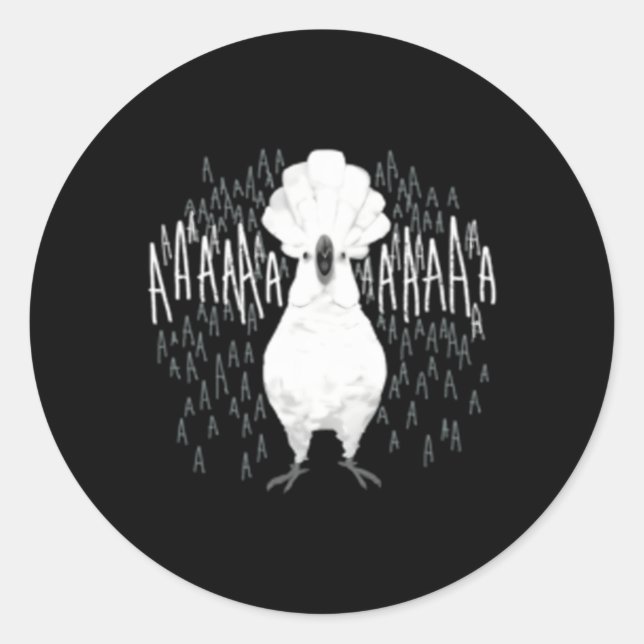 Adesivo Redondo Cockatoo Louco Gritante (Frente)