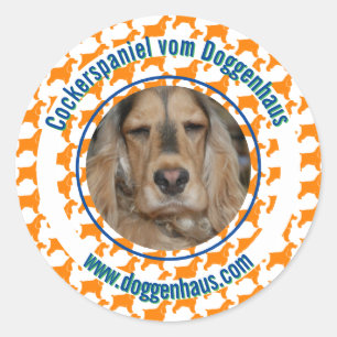 Adesivo Redondo Cocker Spaniel Inglês minimalista moderno