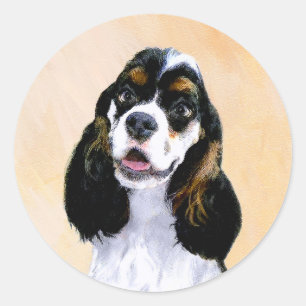 Adesivo Redondo Cocker Spaniel (Parti) Painting - Original Dog Art