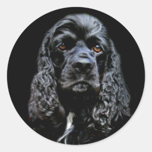 Adesivo Redondo Cocker spaniel preto