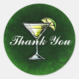 Adesivo Redondo Cocktail Gin e tônico Obrigado