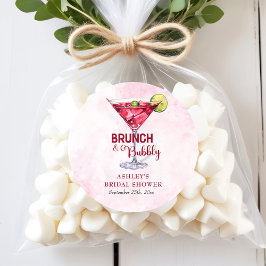 Adesivo Redondo Cocktails Brunch & Bubbly Chá de Noiva 