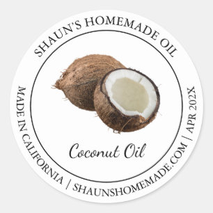 Adesivo Redondo Coconut Oil Modern label
