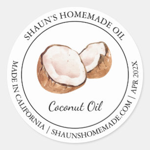 Adesivo Redondo Coconut Oil Modern label