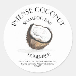 Adesivo Redondo Coconut Vanilla Ingredientes Caseiros Tipografia C