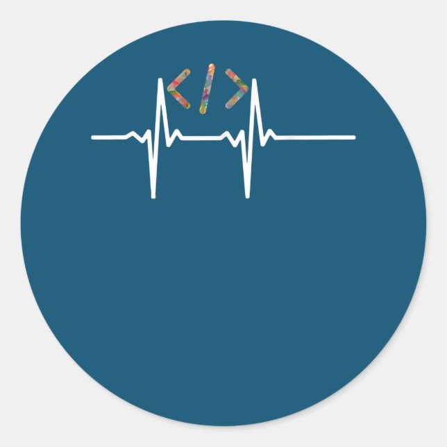 Adesivo Redondo Coders Funny | Codificação do programa de software (Frente)