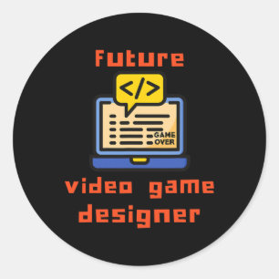 Adesivo Redondo Codificador do Programador do Video Game Designer