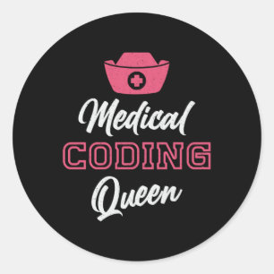Adesivo Redondo Codificador Médico Queen Coding ICD Programmer Co
