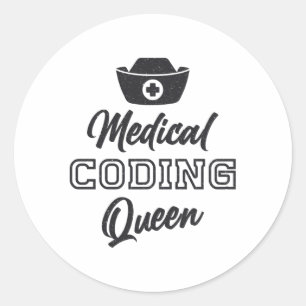 Adesivo Redondo Codificador Médico Queen Coding ICD Programmer Gi