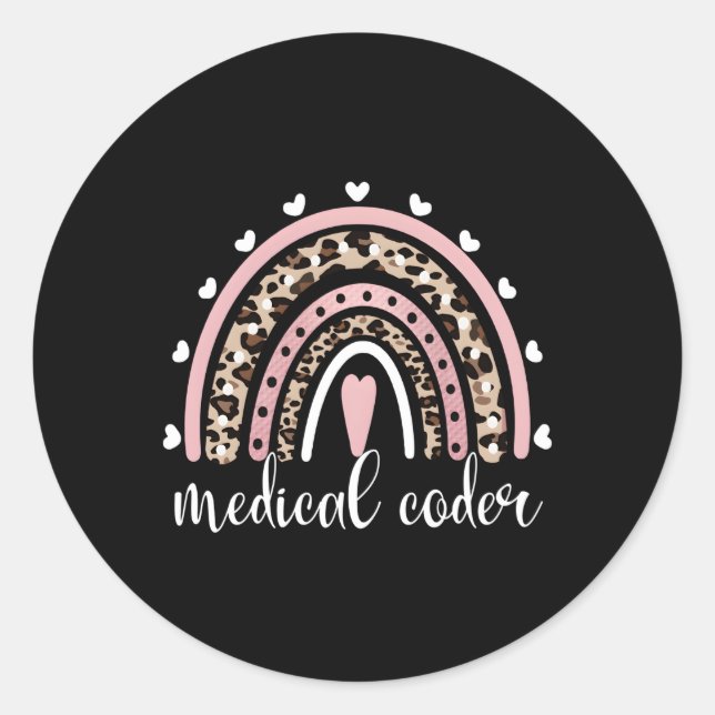 Adesivo Redondo Código Clínico de Codificação Médica do Arco-Íris  (Frente)