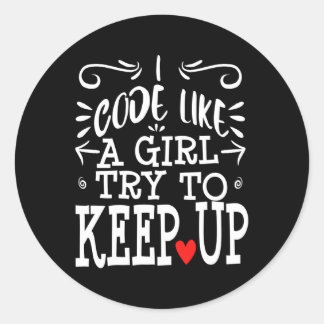 Adesivo Redondo Código Como Um Codificador De Programador De Compu