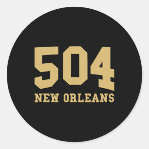 Adesivo Redondo Código de Área de Nova Orleans 504 - Orgulho da Ci