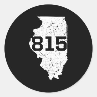 Adesivo Redondo Código de área do Illinois Rockford Joliet 815 Mid