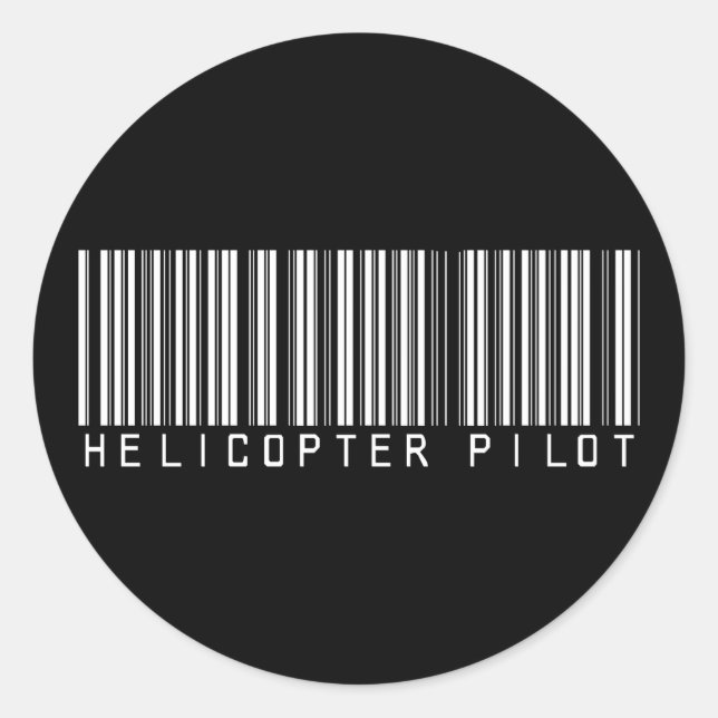 Adesivo Redondo Código de Bar do Piloto Helicóptero (Frente)