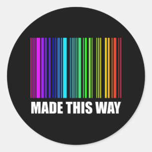 Adesivo Redondo Código de barras do Mês do Orgulho LGBT