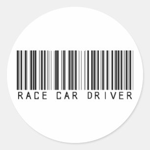 Adesivo Redondo Código de barras do motorista de carro de corrida