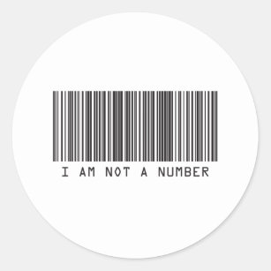 Adesivo Redondo Código De Barras - Não Sou Um Número
