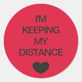Adesivo Redondo Código de cor do distanciamento social - casamento
