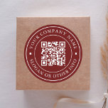Adesivo Redondo Código de QR de Link de Site Nome de Negócio Mínim<br><div class="desc">Simples adesivo comercial com o link do seu site de código QR. Para uma personalização mais avançada deste design,  clique no BOTÃO FERRAMENTA DESIGN AZUL acima! Itens correspondentes também estão disponíveis.</div>
