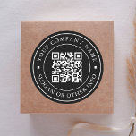 Adesivo Redondo Código de QR de Link de Site Nome de Negócio Mínim<br><div class="desc">Simples adesivo comercial com o link do seu site de código QR. Para uma personalização mais avançada deste design,  clique no BOTÃO FERRAMENTA DESIGN AZUL acima! Itens correspondentes também estão disponíveis.</div>