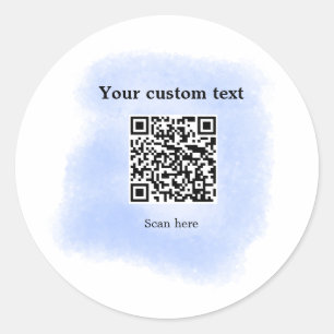 Adesivo Redondo código de verificação QR de cor aquática azul adic