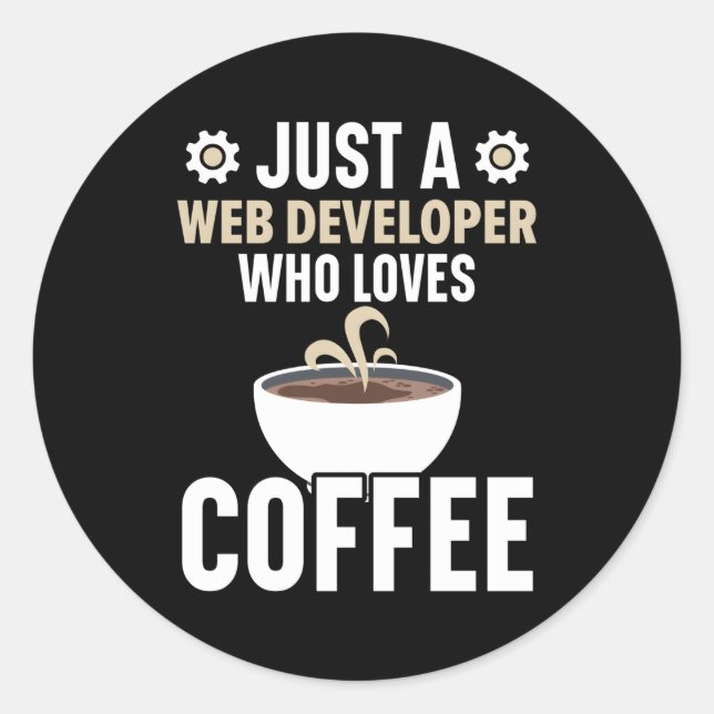 Adesivo Redondo Código do Programador do Web Developer Programmer  (Frente)