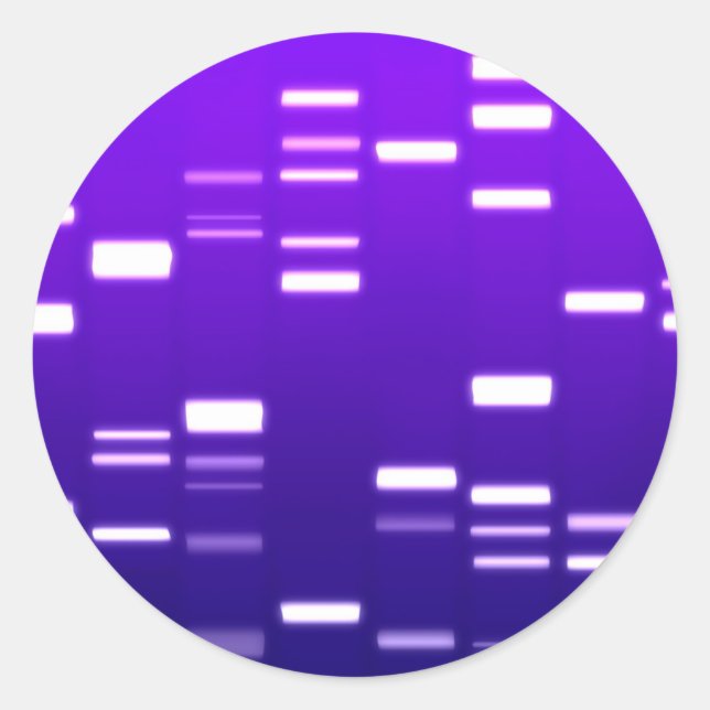 Adesivo Redondo Código Genético DNA Roxo (Frente)