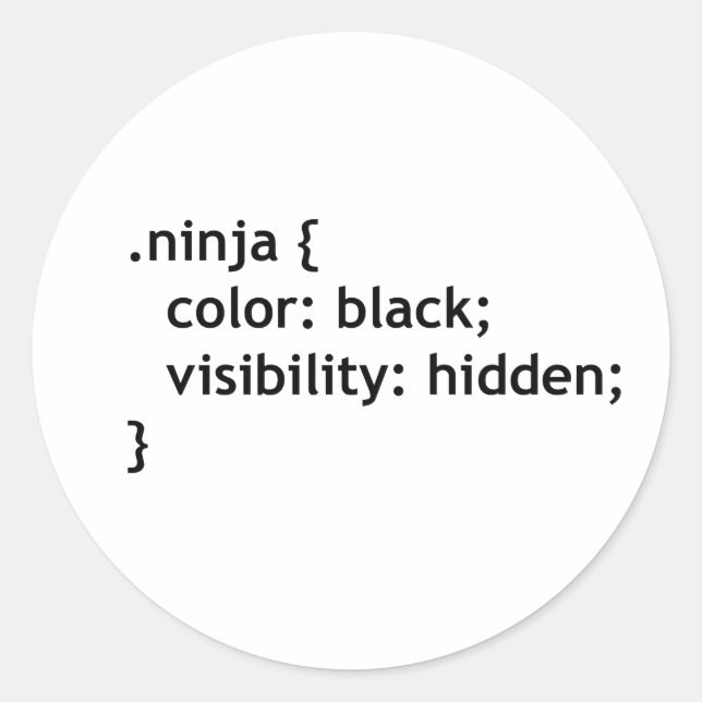 Adesivo Redondo código ninja, script (Frente)
