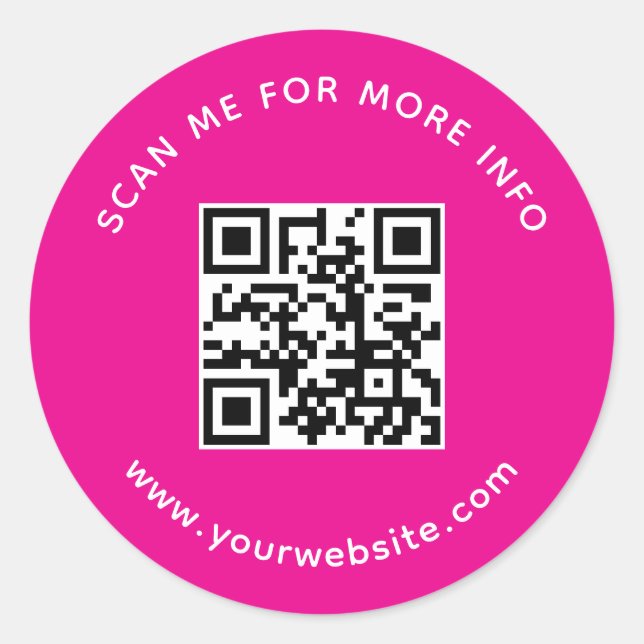 Adesivo Redondo Código QR Analisar-me para obter mais informações  (Frente)