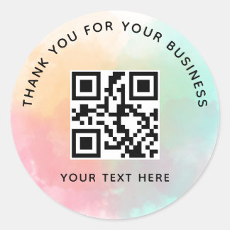 Adesivo Redondo Código QR Colorido Personalizado de Agradecimento 