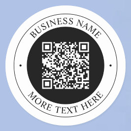 Adesivo Redondo Código QR com Nome da Empresa Texto Circular Editá