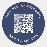 Código QR comercial Cliente Obrigado Marinho Azul