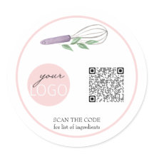 Código QR Comida comercial rosa