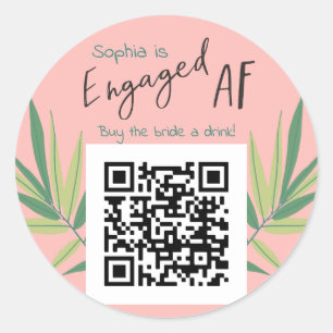 Adesivo Redondo Código QR Comprar Bride uma Bachelorette EngagedA