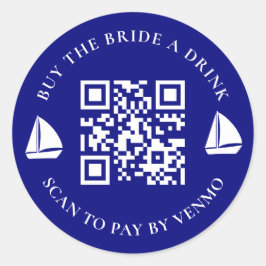 Adesivo Redondo Código QR da Festa de Despedida de Solteira 'Compr