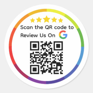 Adesivo Redondo Código QR de avaliação do Google
