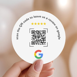Adesivo Redondo Código QR de Avaliação do Google para Pequenas Emp