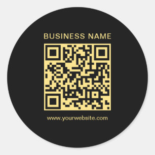 Adesivo Redondo Código QR de empresa de Modelo personalizado preto