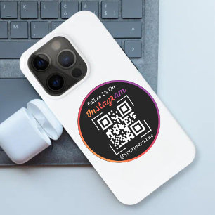Adesivo Redondo Código QR de Empresa do Instagram Personalizado no