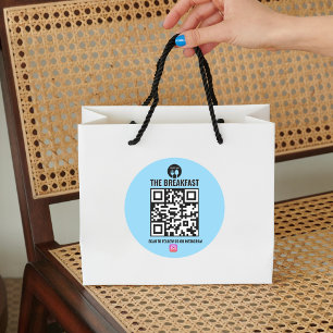 Adesivo Redondo Código Qr de Instagrância de Negócios Moderna Pret