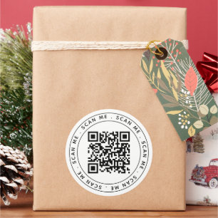 Adesivo Redondo Código QR de Logotipo de Negócios Profissional Min
